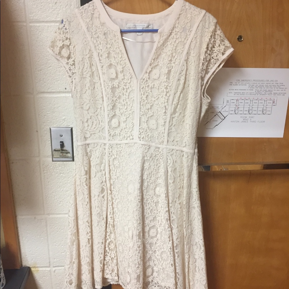 Lined cream Lauren Conrad lace dress size 12